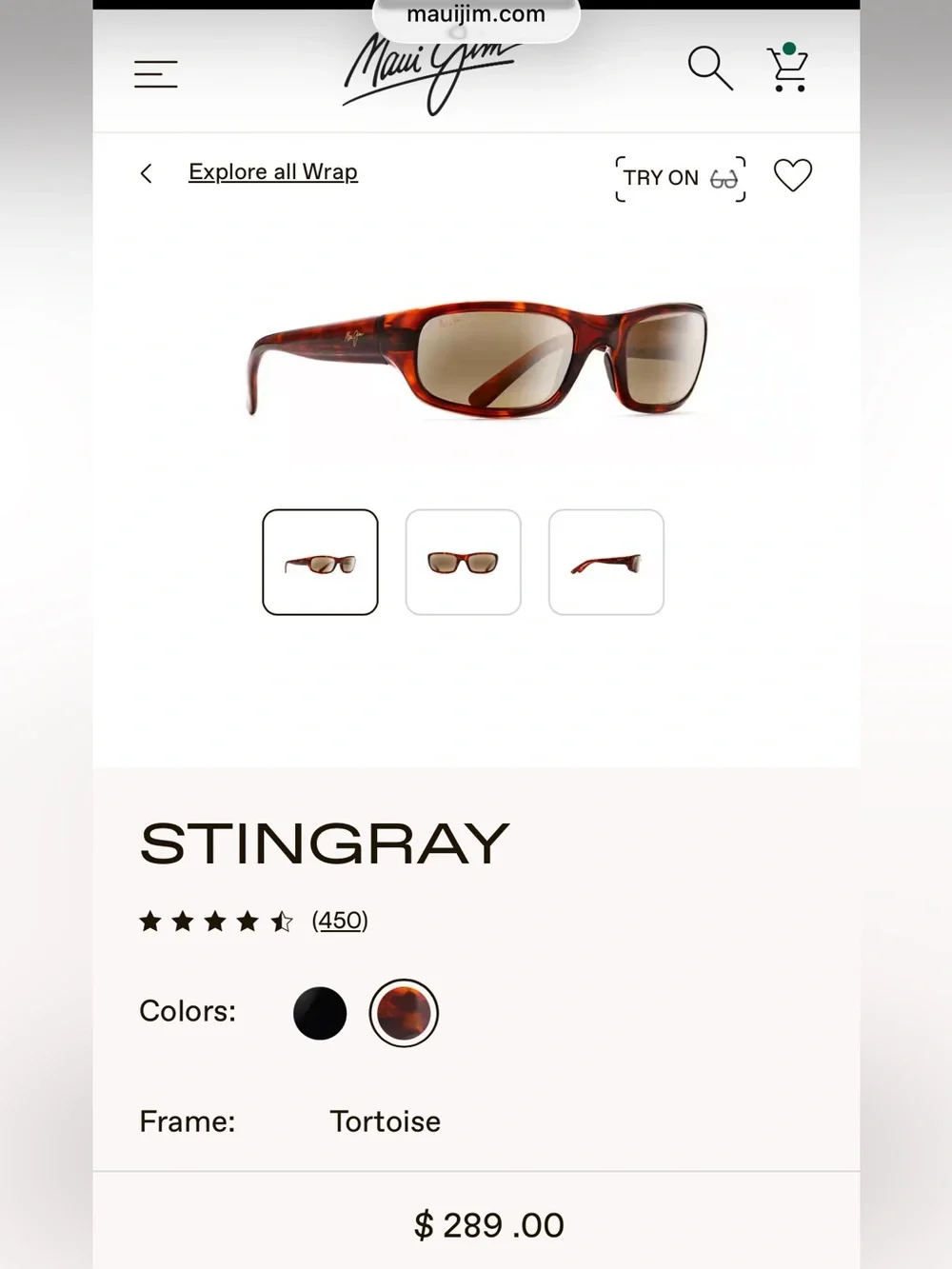 Maui Jim Stingray Tortoise Sunglasses - Brown Lenses